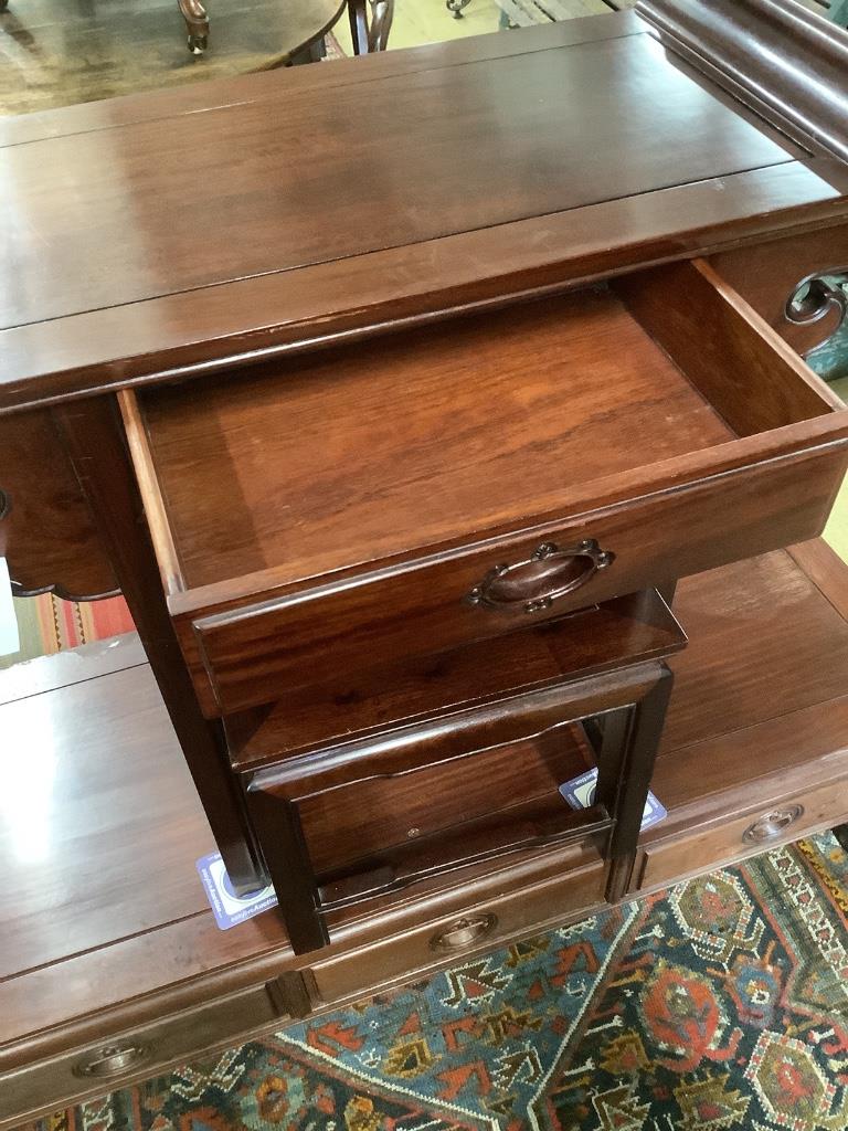 A Chinese hardwood altar-shaped side cabinet, width 80cm, depth 38cm, height 78cm